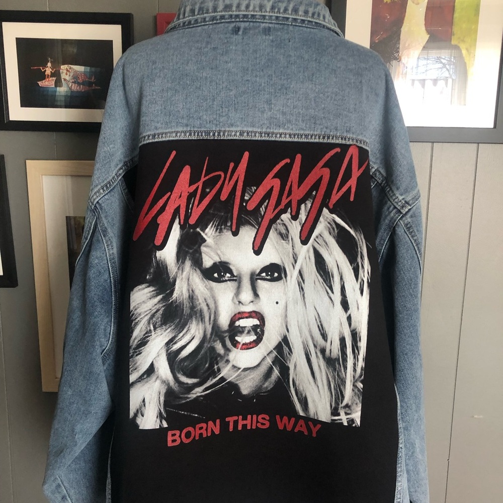 Lady Gaga Up-Cycled Denim Jacket Born This Way Women’s Size 4X